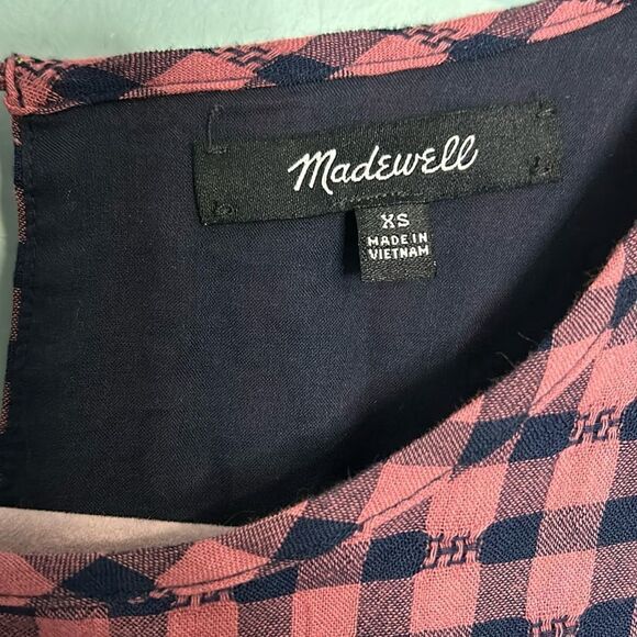 Madewell Short-Sleeve Tiered Mini Dress in Gingham Check - Picture 7 of 10
